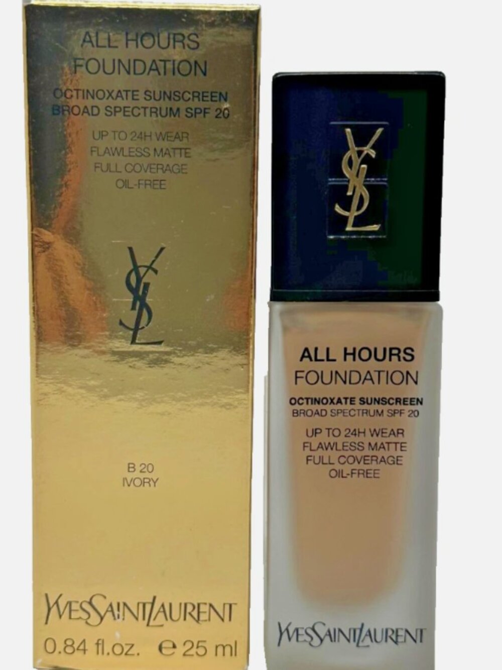 Yves Saint Laurent All Hours Foundation B20 Ivory SPF 20 Full Coverage‎ Matte